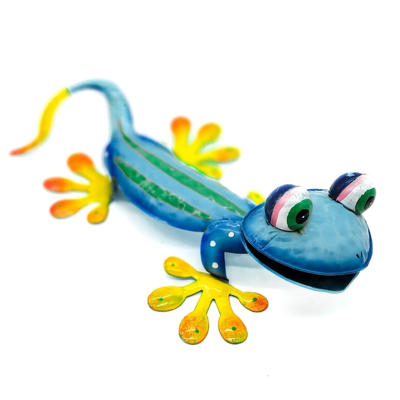 Large Metal Continental Art Center Colorful Lizard Wall Decor - Garden Stake - Picture 1 of 5